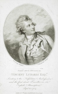 Vincent Lunardi, Esquire, 1784. Creators: Francesco Bartolozzi, Richard Cosway.