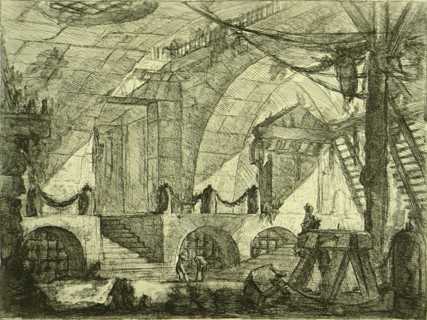 Prisoners on a Projecting Platform, between 1749 and 1750. Creator: Giovanni Battista Piranesi.