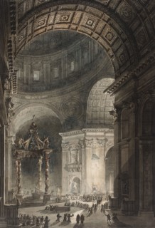 Illumination of the Cross in St. Peter's on Good Friday, 1787. Creators: Giovanni Battista Piranesi, Louis Jean Desprez.