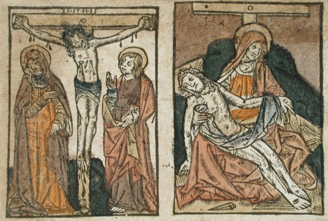 Christ on the Cross and The Lamentation (Pietà), c1480. Creator: Unknown.
