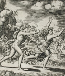 Apollo and Daphne, between 1530 and 1560. Creators: Master of the Die, Baldassare Peruzzi.