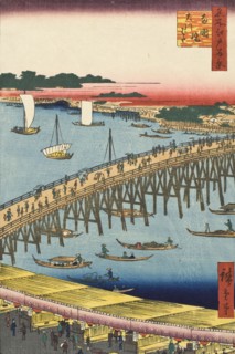 Ryogoku Bridge and the Great Riverbank, 1856. Creator: Ando Hiroshige.