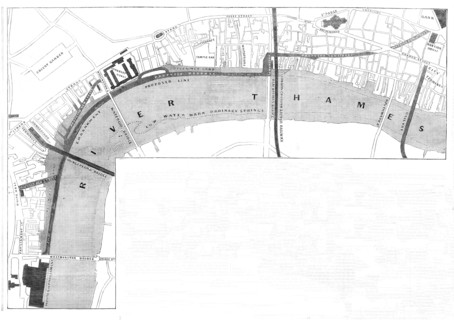 Plan of the proposed Thames Embankment, 1861. Creator: Unknown.