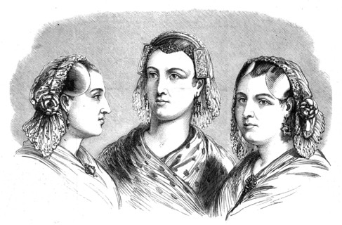 Head-dresses of Friesland women, 1861. Creator: Unknown.