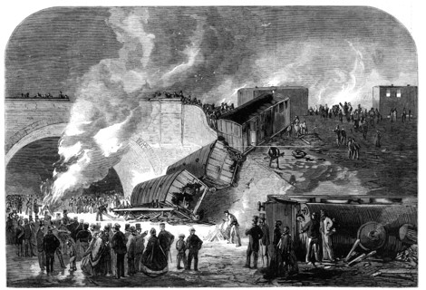 Fatal railway accident at Kentish-Town, on the north and south western junction line: scene..., 1861 Creator: Unknown.