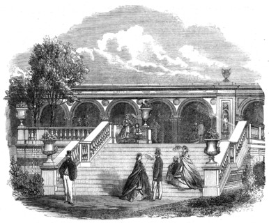 Royal Horticultural Society's Gardens, South Kensington: steps from one of the central..., 1861. Creator: Unknown.