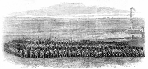 Square of the First Battalion of Grenadier Guards, to which, brigaded with the 36th Regiment...1861. Creator: Unknown.