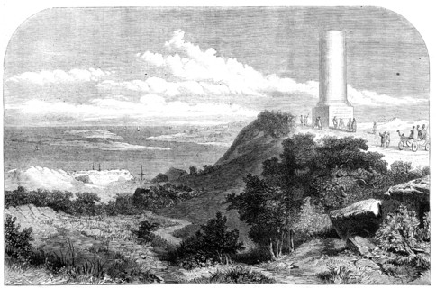 Monument recently erected at Dives, Normandy, in memory of the departure of William of..., 1861. Creator: Unknown.