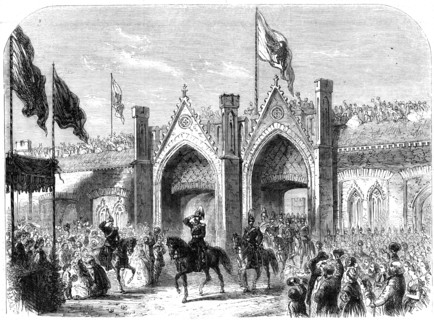 The Coronation of the King of Prussia: His Majesty entering Königsberg by the Brandenburg..., 1861. Creator: Unknown.