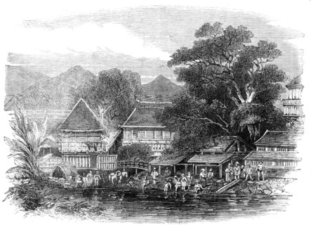 Sketches from the interior of Japan, by our special artist: the Hot Sulphur Baths, 1861. Creator: Unknown.