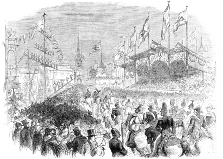 Entry of the King of Prussia into Königsberg: the procession at the Grune Thor - from a..., 1861. Creator: Unknown.