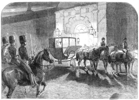 The Arrival of the Prince of Wales at Clumber, on a visit to the Duke of Newcastle, 1861. Creator: Unknown.