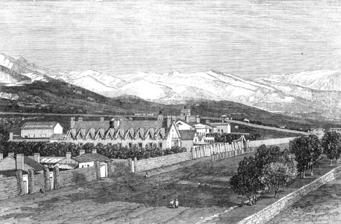 The residence of Brigham Young at the Great Salt Lake City, Utah, 1861. Creator: Unknown.