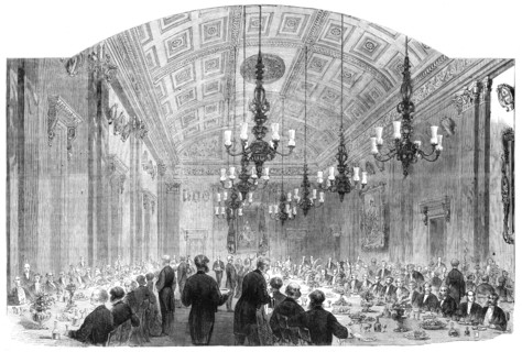 Banquet at the Fishmongers' Hall on Lord Mayor's Day, 1861. Creator: Unknown.