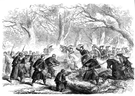 The Civil War in America: skirmish near Fall's Church, Virginia - from a sketch by our..., 1861. Creator: Unknown.
