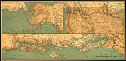 The route of the Alaska excursion steamers, 1891. Creator: Charles Sumner Fee.