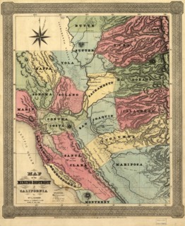 Map of the mining district of California, 1851. Creator: William A. Jackson.