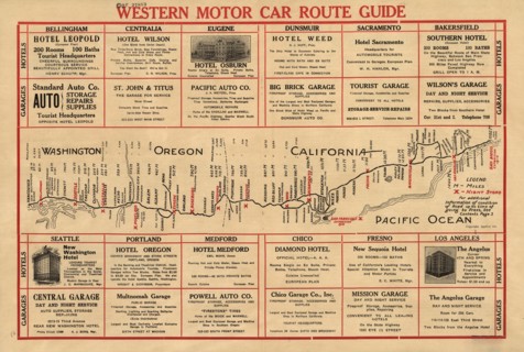 Western motor car route guide, (1915?). Creator: Unknown.