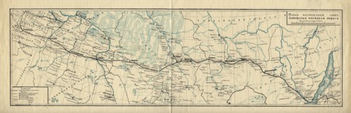 Map of the Route of the Siberian Railway Line, 1891-1916.. Creator: Unknown.