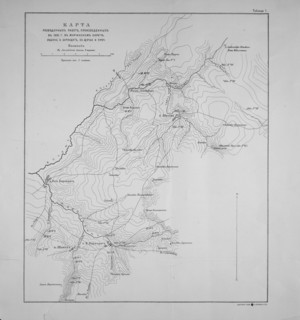 Map of exploration work carried out in 1895 in the Mariinsky District. Ubienka.., 1895.  Creator: Unknown.