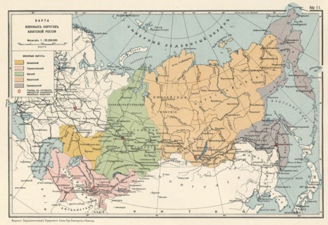 Map of the Military Districts of Asiatic Russia, 1914. Creator: Resettlement Department of the Land Regulation and Agriculture Administration.