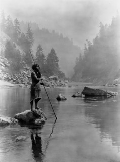 A smoky day at the Sugar Bowl-Hupa, c1923. Creator: Edward Sheriff Curtis.