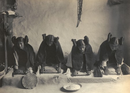The mealing trough-Hopi, c1906. Creator: Edward Sheriff Curtis.