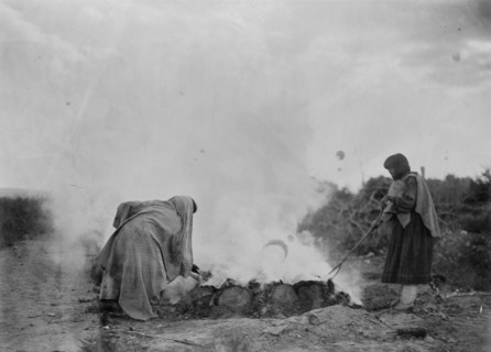 Pottery burners at Santa Clara, c1905. Creator: Edward Sheriff Curtis.