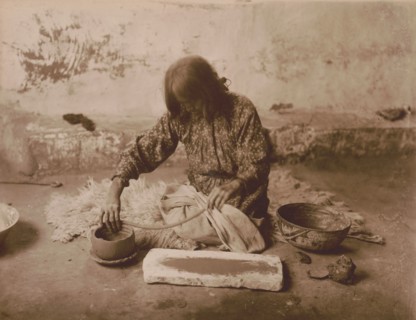 Zuni potter, c1903. Creator: Edward Sheriff Curtis.