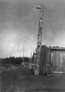 Qagyuhl village at Fort Rupert, c1914. Creator: Edward Sheriff Curtis.