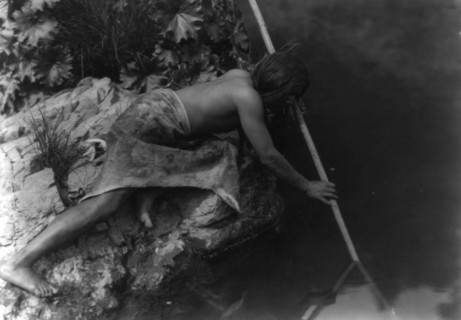 Hupa fisherman, 1923. Creator: Edward Sheriff Curtis.
