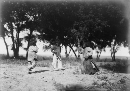 Child life, the cotton woods-Navaho, c1905. Creator: Edward Sheriff Curtis.