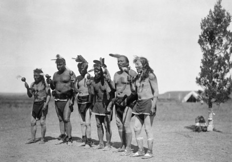 Arikara medicine ceremony-the Bears, c1908. Creator: Edward Sheriff Curtis.
