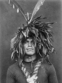 Warrior's feather head-dress-Cowichan, c1913. Creator: Edward Sheriff Curtis.