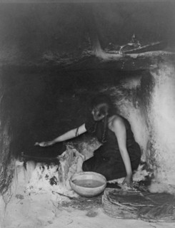 The piki maker-Hopi, c1906. Creator: Edward Sheriff Curtis.