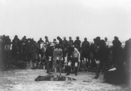 Yeibichai initiation outdoors, 1904, c1905. Creator: Edward Sheriff Curtis.