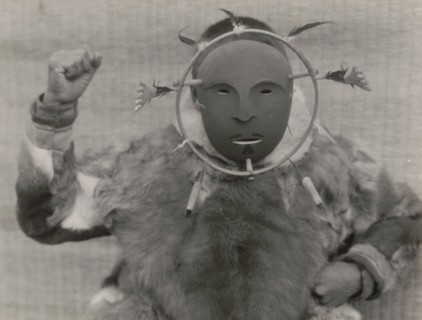 Ceremonial mask-Nunivak, c1929. Creator: Edward Sheriff Curtis.