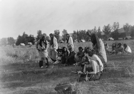 Priests passing before the pipe-Cheyenne, c1910. Creator: Edward Sheriff Curtis.
