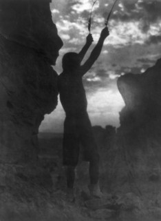 Offering to the sun-San Ildefonso, c1927. Creator: Edward Sheriff Curtis.