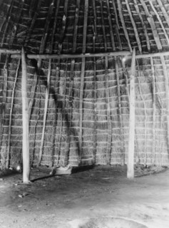 Interior of Wichita grass-house, c1927. Creator: Edward Sheriff Curtis.