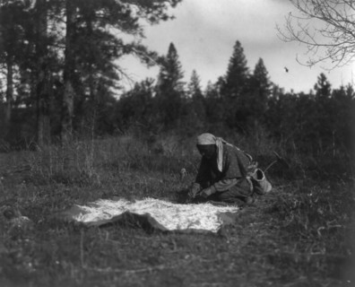 Drying Piahe-Yakima, 1909, c1910. Creator: Edward Sheriff Curtis.