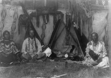 Lodge interior-Piegan, c1910. Creator: Edward Sheriff Curtis.