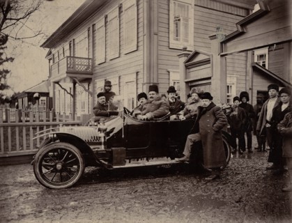 A car at the office of the Znamensky glass factory, 1880-1917. Creator: IA Driakhlov.