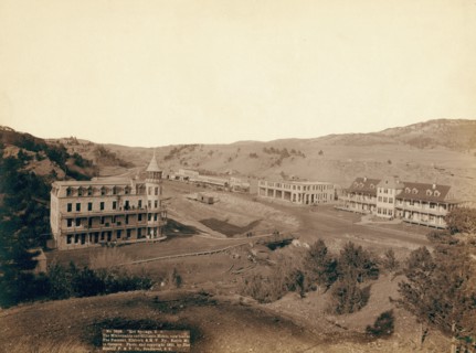 Hot Springs, SD The Minnekahta and Gillispie Hotels, new blocks The Fremont, Elkhorn..., 1891. Creator: John C. H. Grabill.