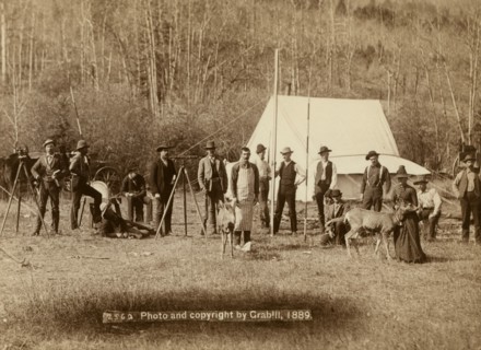 Engineers Corps camp and visitors, 1889. Creator: John C. H. Grabill.