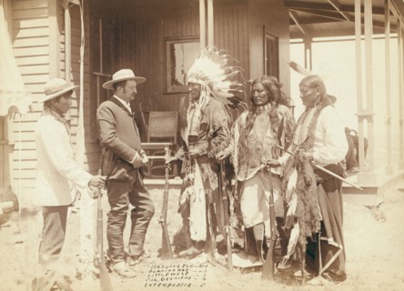The Interview Standing Elk, No 1; Running Hog, No 2; Little Wolf, No 3..., between 1887 and 92. Creator: John C. H. Grabill.