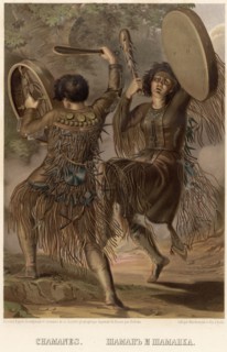 Shaman and shamanka, 1862. Creator: Karlis Huns.