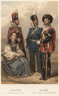 Cossacks (Uralka, Ural, Donetsk, Chernomoret), 1862. Creator: Karlis Huns.