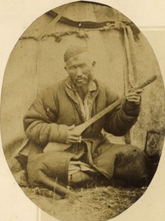 Kirghiz Individuals: a Singer, 1870. Creator: LK Poltoratskaia.