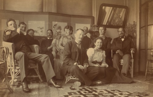 A social gathering in the veranda room, Dom Smith, Vladivostok, Russia, 1899. Creator: Frederick S. Pray.
